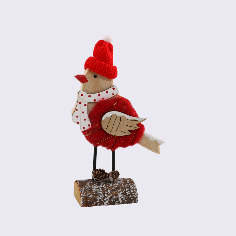 Pine Cone Pfähle um Wolle Weihnachtsvogel Kreative Holzornamente