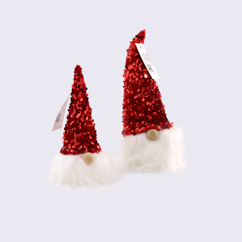 Rote Pailletten-Weihnachtsstoff-Ornamente für ältere Menschen
