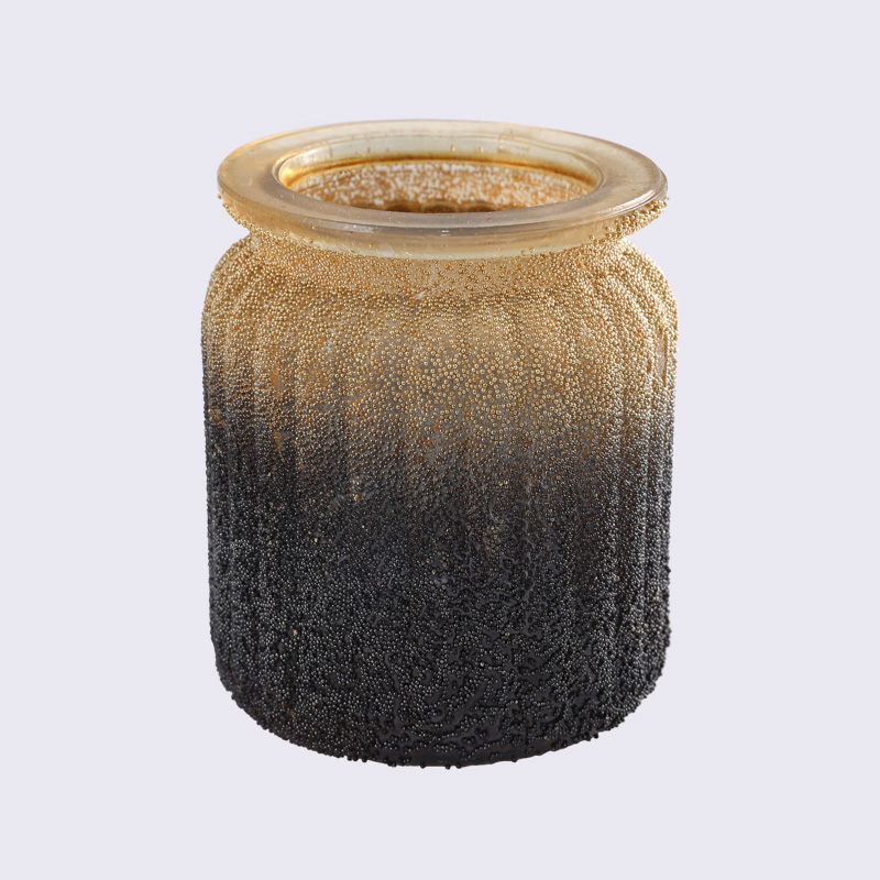 Nordische Craft Vase Ornamente in Gold-Schwarz mit Farbverlauf und Perlen