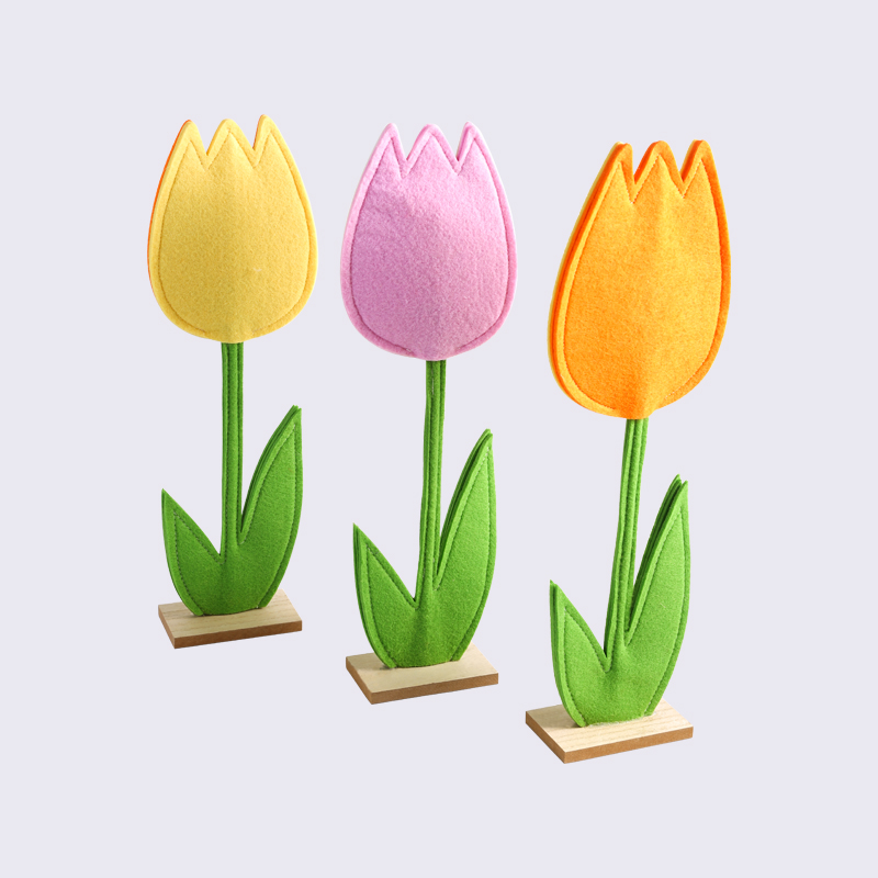 DIY handgemachte Farbvlies-Tulpendekorations-Ornamente