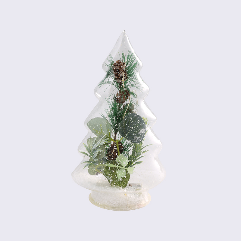 Weihnachtselemente Classic Pine Cone Pine Needle Plant Leaf Glass Tree Lighting